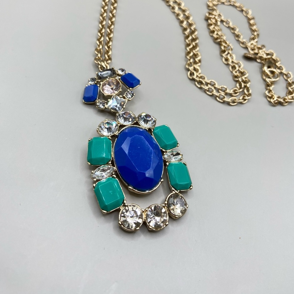 J. Crew Blue Cluster Pendant necklace - Picture 3 of 8